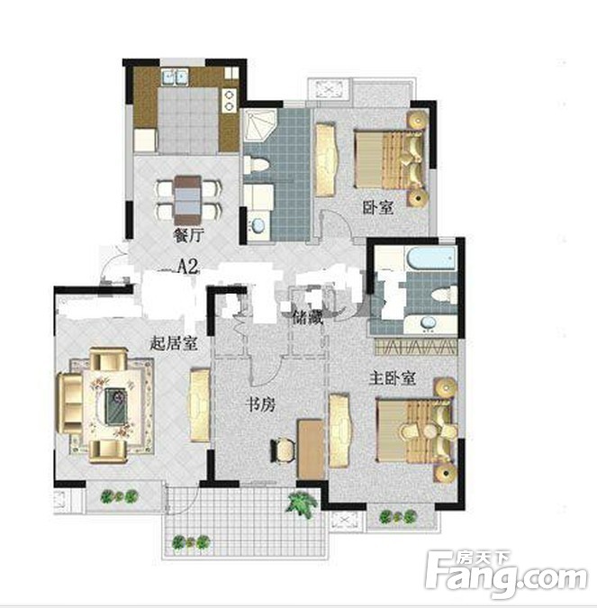 银城西堤国际户型图户型图 3室 3室2厅1卫1厨